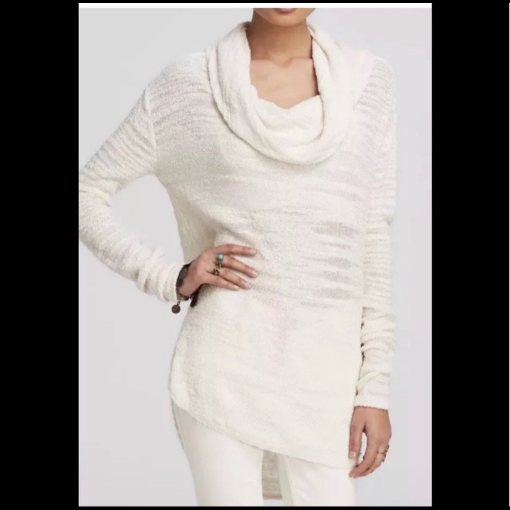 Free People Reunion Slubby Drape Neck Cowl Sweater Size Small